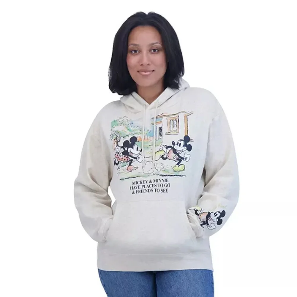 New Disney Mickey And Minnie Character Hoodie